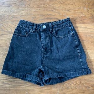 asos black denim shorts